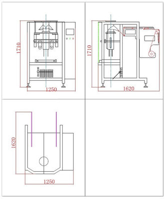 Vertikale Formen/Füllen/Versiegelnmaschine 620mm Granulars des freien Flusses