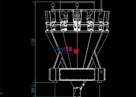 Waage Multihead Multihead-Wäger für Hüttenkäse und Quark imprägniern Füllmaschine