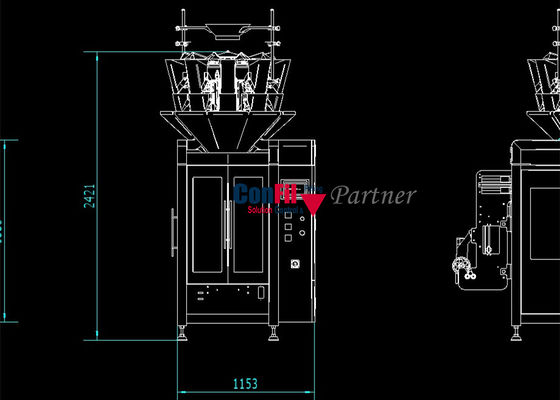 900 vertikale Formen/Füllen/Versiegelnhauptmaschine Kilogramms 12 mit Multihead-Wäger
