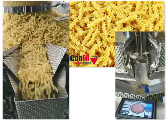 Multihead-Nahrungsmitteltaschen-Verpackungsmaschine für verpackendes System Teigwaren Rotini-freien Flusses VFFS
