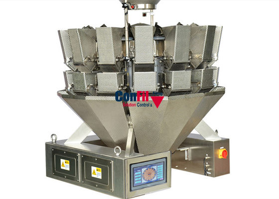 14 Haupt-Multihead Waage für füllende Garnelen-Garnele bereiter Tray Conveyor