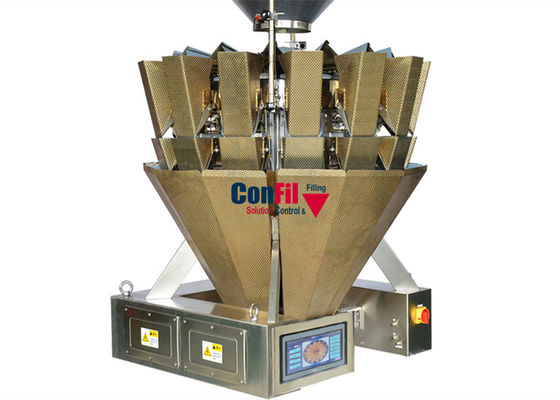14 Haupt-Multihead Waage für füllende Garnelen-Garnele bereiter Tray Conveyor