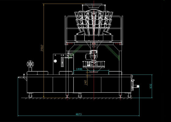 Multihead-Wäger-Verpackungsmaschine für Bratkartoffel-Tiefkühlkost-Verpackungsfließband ROMA Thermoforming Packaging