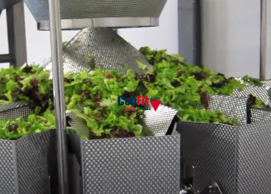 Multihead-Wäger-Verpackungsmaschine für bereiten Behälter des Kopfsalat-Gemüseverpackungssystem-Traysealer